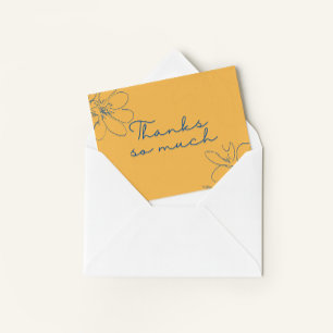 Tarjeta De Agradecimiento Amarilla Flor Silvestre Dibujada a Mano "Muchas Gr