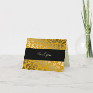 Tarjeta De Agradecimiento amarillo de oro del damasco 311-Ladonna