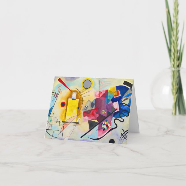 Tarjeta De Agradecimiento Amarillo-Rojo-Azul de Kandinsky (Anverso)