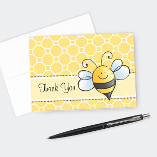 Tarjeta De Agradecimiento Amarillo y abejorro negro