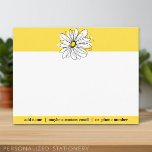 Tarjeta De Agradecimiento Amarillo y Blanco Gracias Social Caprichoso Daisy