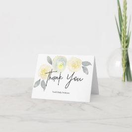 Tarjeta de agradecimiento amarillo y gris personal