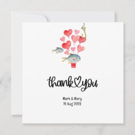 Tarjeta De Agradecimiento Amarrado a los amantes de la pesca Boda Watercolor