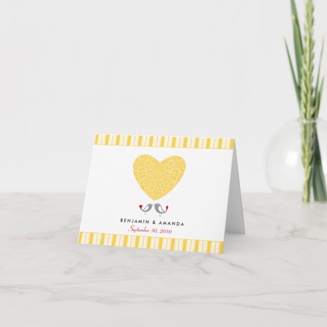 Tarjeta De Agradecimiento Amas de amor Personalizado Striped Thank You Card  (Anverso)
