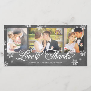 Tarjeta De Agradecimiento Amas y gracias Chalkboard Snowflake 3-Photo