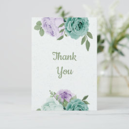 Tarjeta De Agradecimiento amazing purple blue flowers greenery botanical