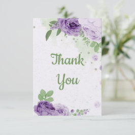Tarjeta De Agradecimiento amazing purple flowers greenery botanical