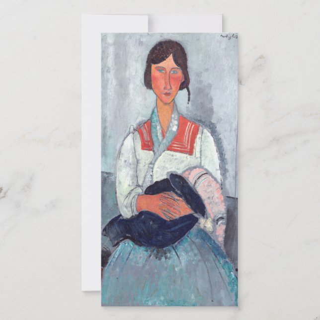 Tarjeta De Agradecimiento Amedeo Modigliani - Gitana con bebé (Anverso)