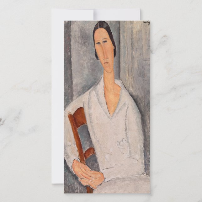 Tarjeta De Agradecimiento Amedeo Modigliani - Madame Hanka Zborowska Leaning (Anverso)