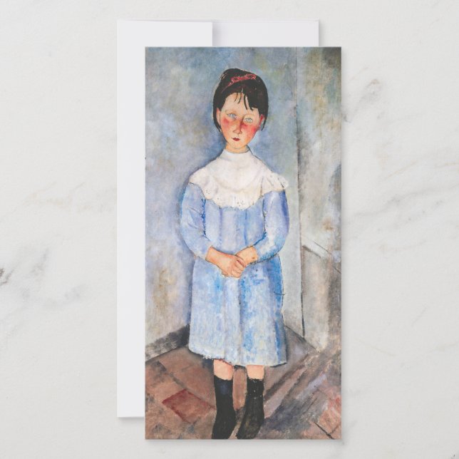 Tarjeta De Agradecimiento Amedeo Modigliani - Niña pequeña de azul (Anverso)