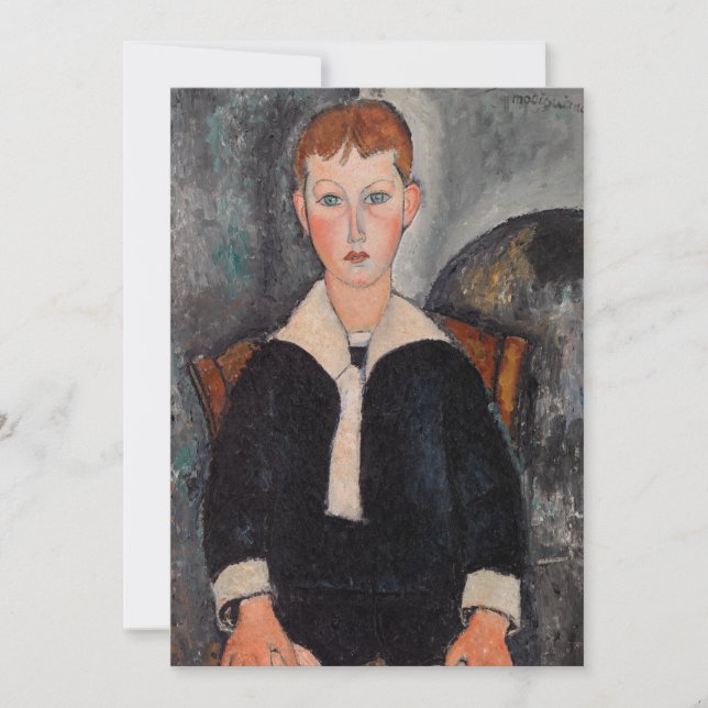 Tarjeta De Agradecimiento Amedeo Modigliani - Niño con traje de marinero (Anverso)