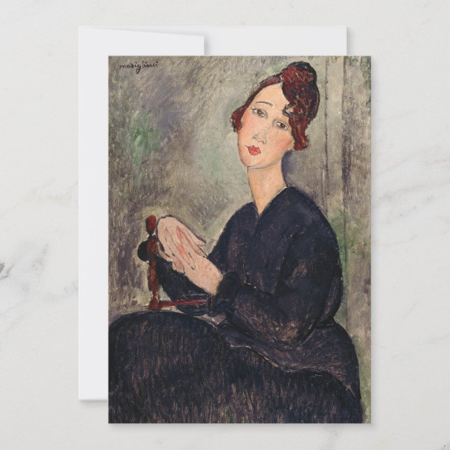 Tarjeta De Agradecimiento Amedeo Modigliani - Retrato de Dedie Hayden (Anverso)