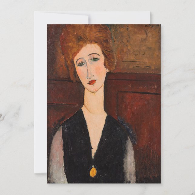 Tarjeta De Agradecimiento Amedeo Modigliani - Retrato de una mujer (Anverso)