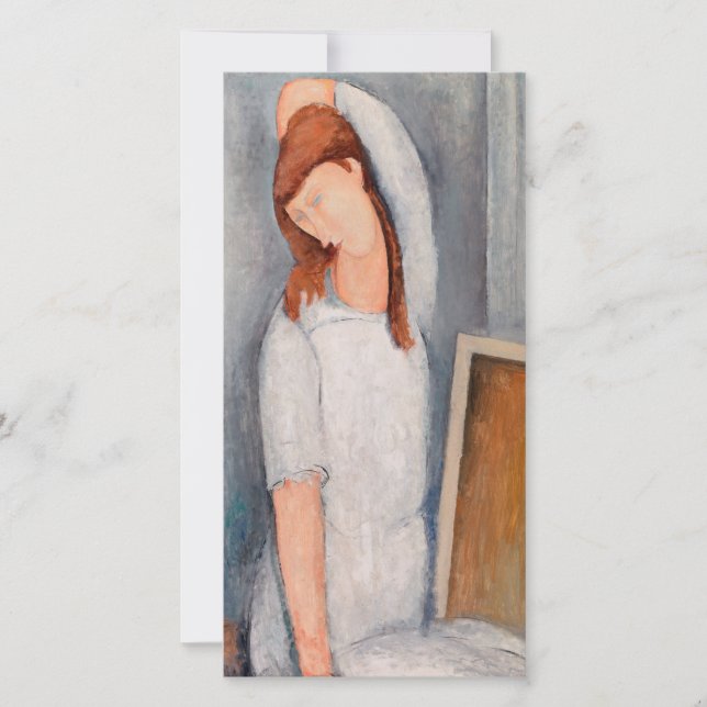 Tarjeta De Agradecimiento Amedeo Modigliani - Retrato Jeanne Hebuterne #1 (Anverso)