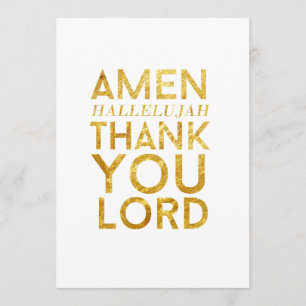 Tarjeta De Agradecimiento Amen el Hallelujah le agradece señor Desk Card