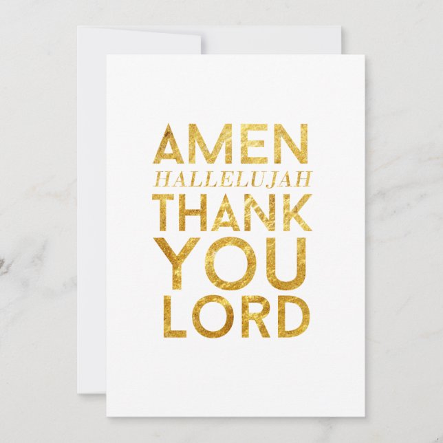 Tarjeta De Agradecimiento Amen el Hallelujah le agradece señor Desk Card (Anverso)