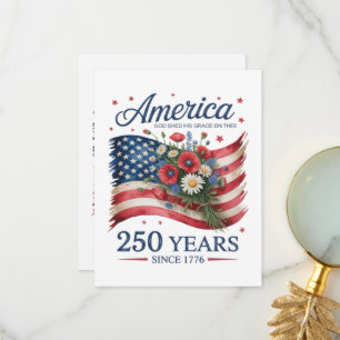 Tarjeta De Agradecimiento América 250 Años de Libertad 1776 2026