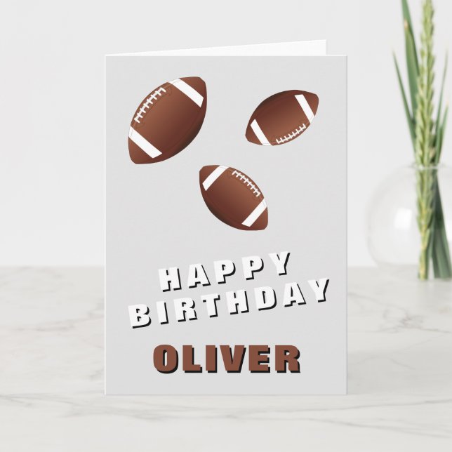 Tarjeta De Agradecimiento American Football Ball Happy Birthday (Anverso)
