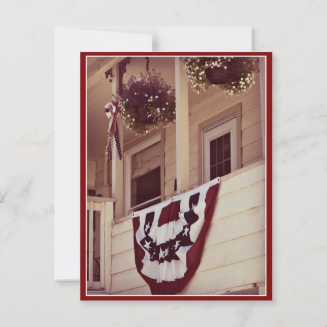 Tarjeta De Agradecimiento American Porch Gracias Veterans Day Flat Card (Anverso)