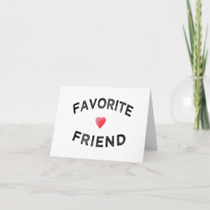 Tarjeta De Agradecimiento Amiga favorita Corazón Carmesí Mejor Amiga Cumplea