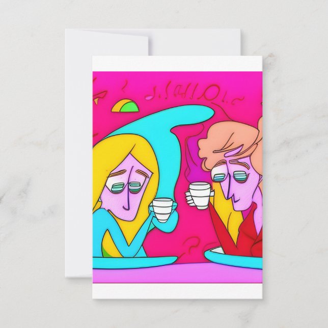 Tarjeta De Agradecimiento Amigo bebedor de café (Anverso)