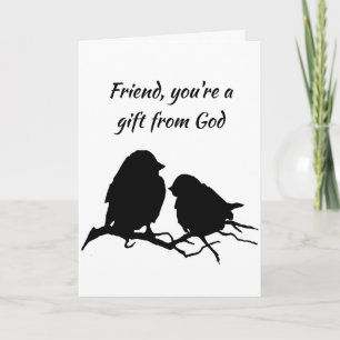 Tarjeta De Agradecimiento Amigo Gracias a Dios por ti Cumpleaños Pájaros Lin