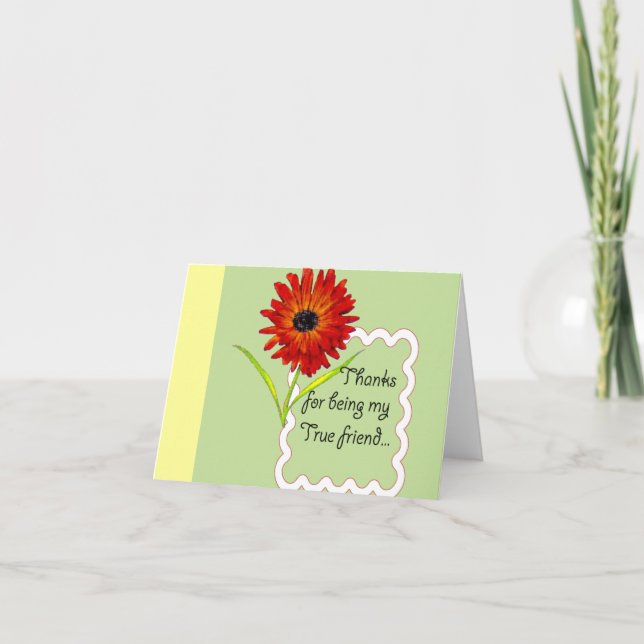 Tarjeta De Agradecimiento amigo verdadero (Anverso)