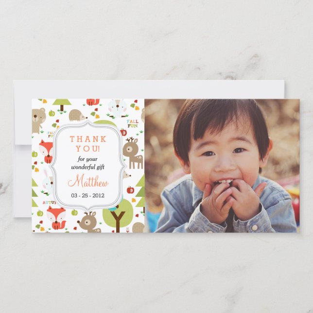 Tarjeta De Agradecimiento Amigos de Woodland Foto de cualquier ocasión Graci (Anverso)