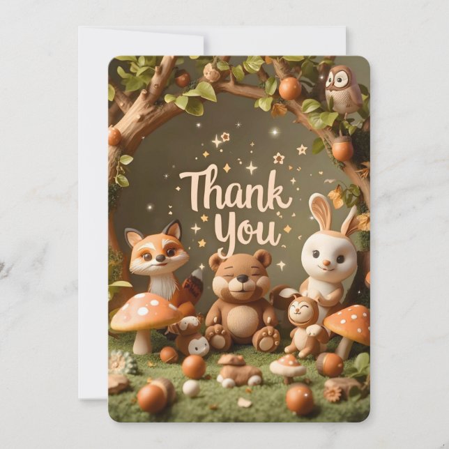 Tarjeta de agradecimiento Amigos del bosque – Anim (Anverso)