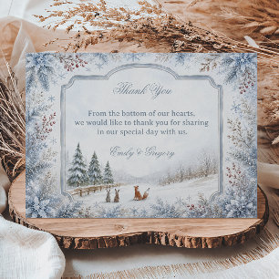 Tarjeta De Agradecimiento Amigos del Bosque Invernal en Armonía