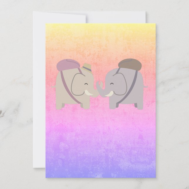 Tarjeta De Agradecimiento amigos elefantes (Anverso)