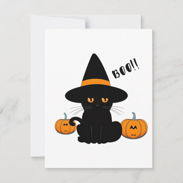 Tarjeta De Agradecimiento Amigos Personalizados honrados de Halloween, gato  (Anverso)