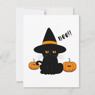 Tarjeta De Agradecimiento Amigos Personalizados honrados de Halloween, gato 