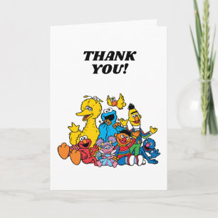 Tarjeta De Agradecimiento Amigos Simples de la Calle Sesame 1er Cumpleaños
