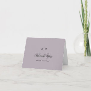 Tarjeta De Agradecimiento Amira Dusty Lilac Elegant Wedding