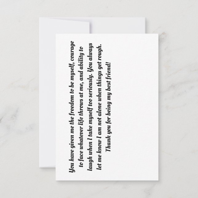 Tarjeta De Agradecimiento Amistad (Reverso)