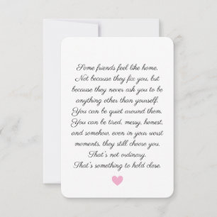 Tarjeta De Agradecimiento Amistad Elegante Fácil