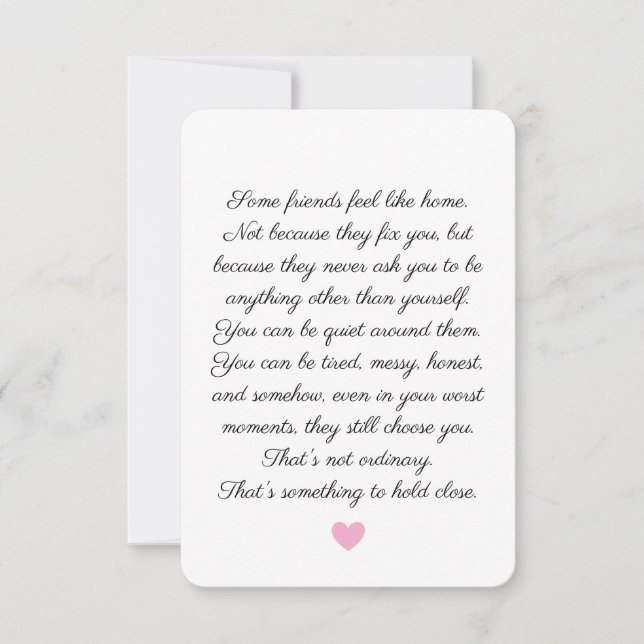 Tarjeta De Agradecimiento Amistad Elegante Fácil (Anverso)