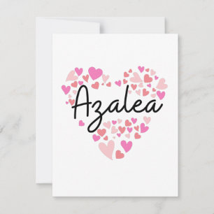 Tarjeta De Agradecimiento Amo a Azalea - corazones de Azalea