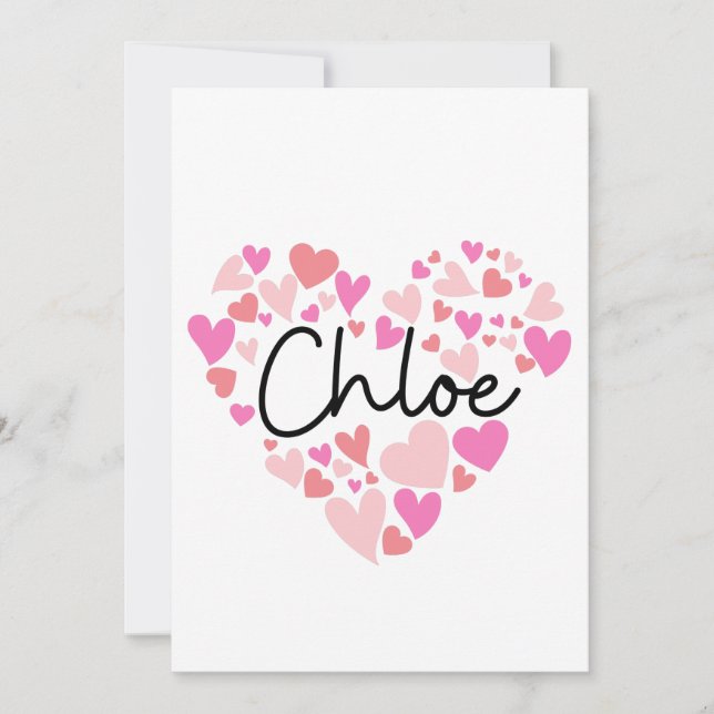Tarjeta De Agradecimiento Amo a Chloe (Anverso)