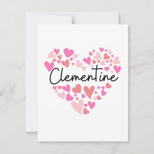Tarjeta De Agradecimiento Amo a Clementine - corazones de Clementine