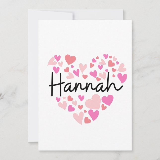Tarjeta De Agradecimiento Amo a Hannah (Anverso)