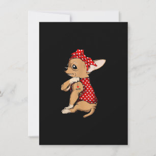 Tarjeta De Agradecimiento Amo A Mamá Tattoo Gracioso Perro Chihuahua Usando 