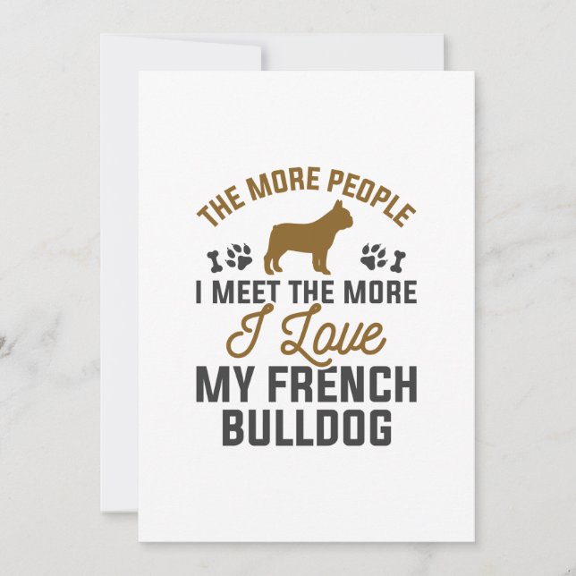 Tarjeta De Agradecimiento Amo a mi Bulldog Francés (Anverso)