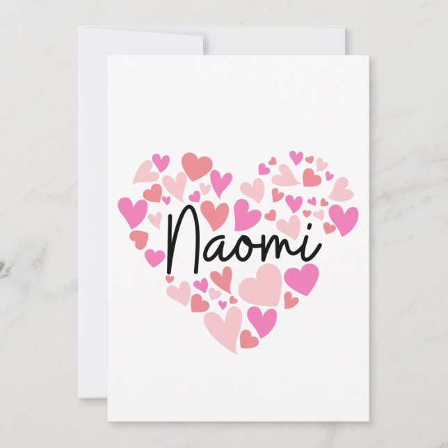 Tarjeta De Agradecimiento Amo a Naomi (Anverso)