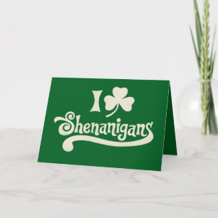 Tarjeta De Agradecimiento Amo a Shenanigans Clover Shamrock St Patrick