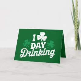 Tarjeta De Agradecimiento Amo Beber Durante El Día Divertido St Patrick's Da