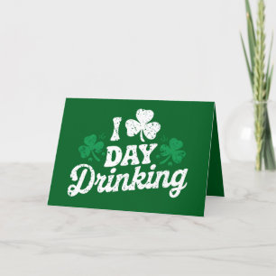 Tarjeta De Agradecimiento Amo Beber Durante El Día Divertido St Patrick's Da