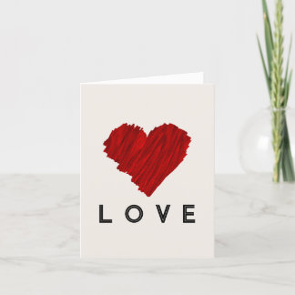 Tarjeta De Agradecimiento Amo del corazón rojo pintado