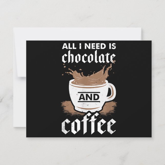 Tarjeta De Agradecimiento Amo El Chocolate Y El Café (Anverso)
